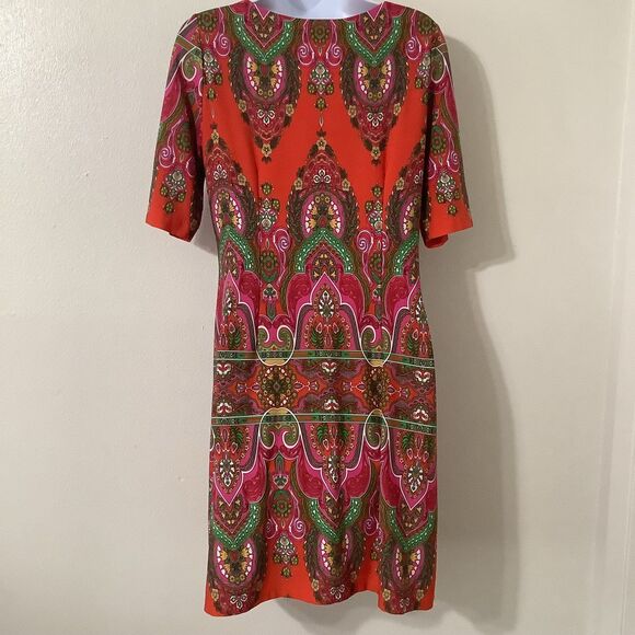 Studio I Red Multicolor Colorful Bohemian Boho Hippie Tunic Dress S Going Out - Picture 4 of 8